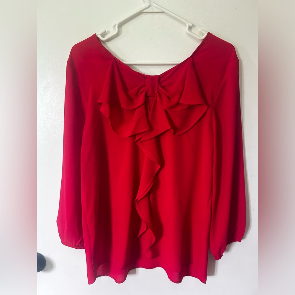 BLACK RAINN Scoop Neck Blouse - *bow detail on back* - NWOT